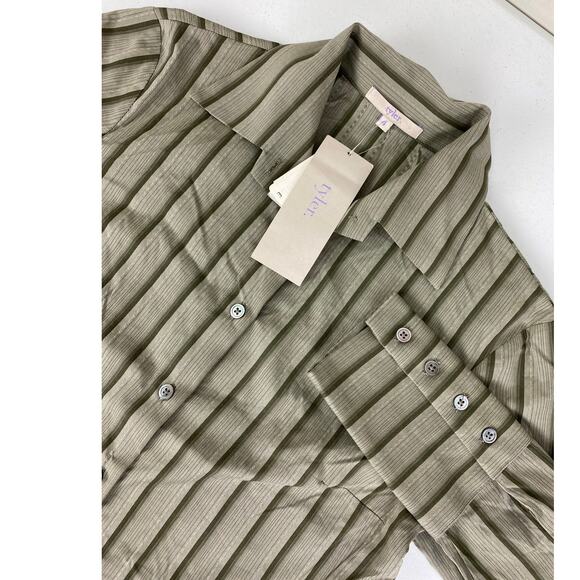 VTG NEW DEADSTOCK tyler. USA Saks Fifth Avenue stripe button up blouse shirt 4 - Picture 2 of 5